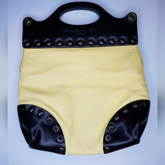 Nannini Handbags - Nannini Yellow Brown Genuine Leather Studded Cowgirl Western Rodeo Tote Bag